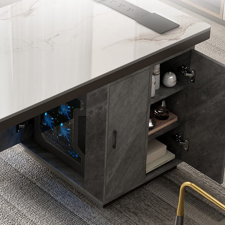 【デスク】テーブル 高級感 モダンなデスク 収納ボックスの細部画像