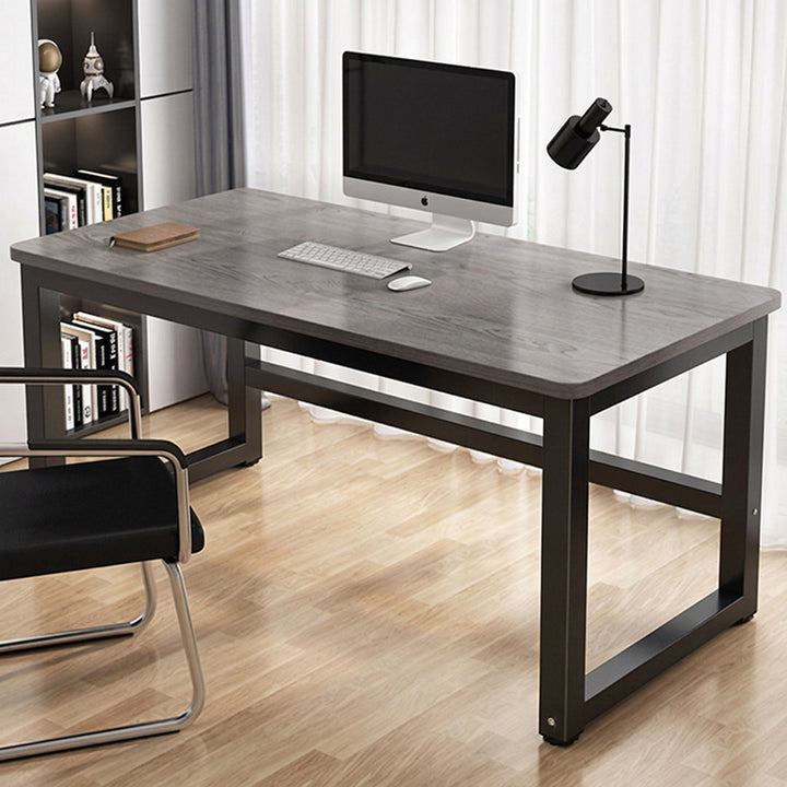 【デスク】テーブル おしゃれ シンプルなデスク 腿部ブロック 天板色グレー