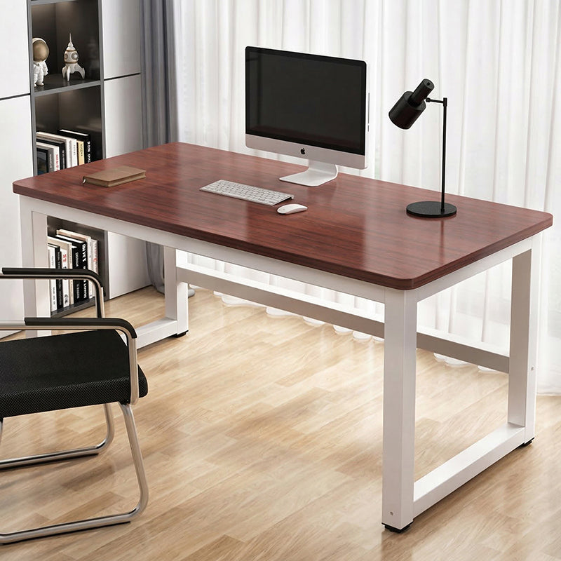 【デスク】テーブル おしゃれ シンプルなデスク 腿部ホワイト 天板色ウォールナット