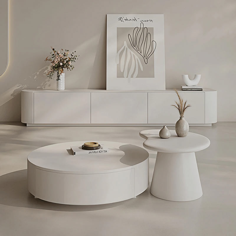 INDOORPLUS公式 | ローテーブル クリーム風 角丸テーブルセット