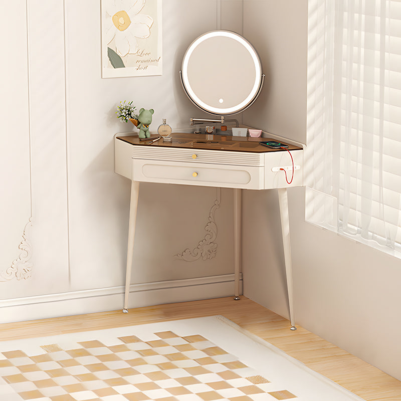 【ドレッサー】三角形 コンパクト クリーム色