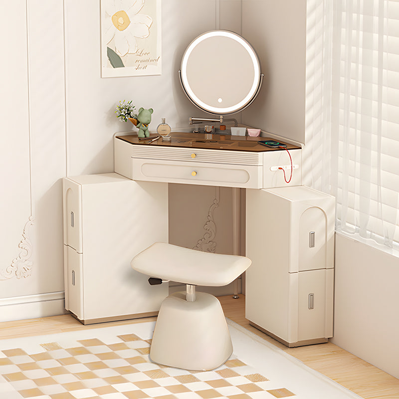 【ドレッサー】三角形 コンパクト クリーム色