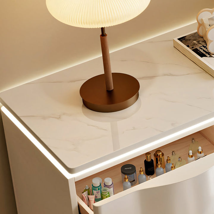 【ドレッサー】エレガントモダン曲線デザイン 大収納