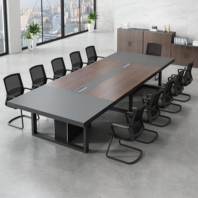 会議用テーブル　モダン風　ビジネス(テーブル、椅子X11、ブラウンセット) ※100日間返品交換保証