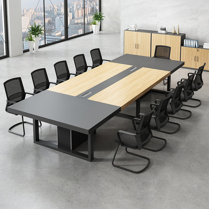 会議用テーブル　モダン風　ビジネス(テーブル、椅子X11、ナチュラルセット) ※100日間返品交換保証