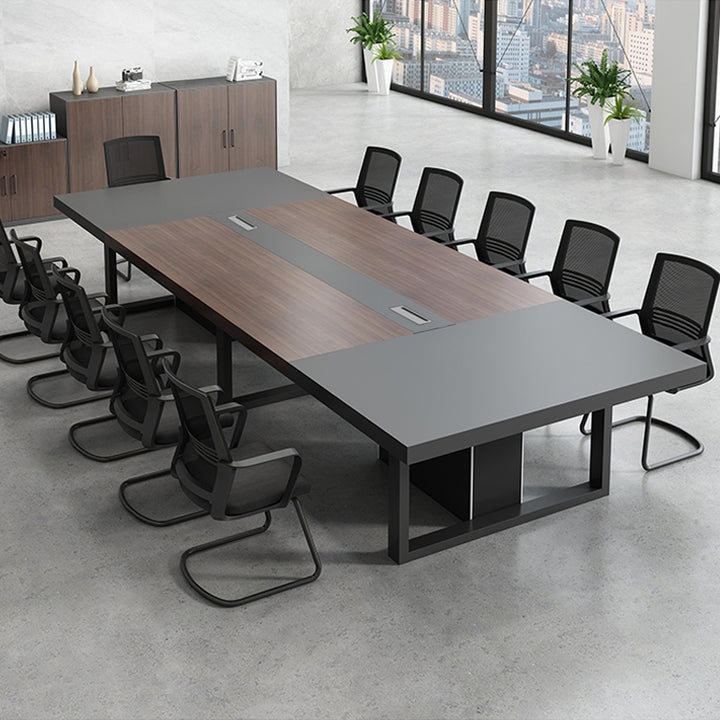 会議用テーブル　モダン風　ビジネス(テーブル、椅子X11、ブラウンセット) ※100日間返品交換保証
