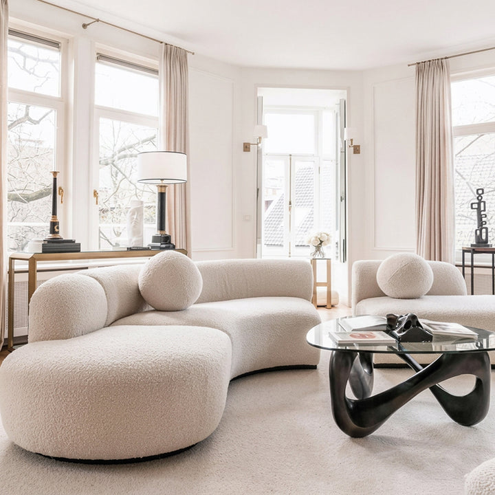 【ソファ】シンプルミルク色 1/2/3/4人掛け