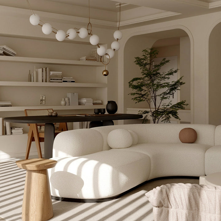 【ソファ】シンプルミルク色 1/2/3/4人掛け