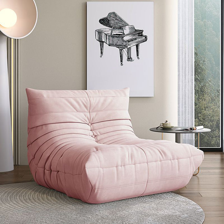 【ソファ】おしゃれなデザイン 選べる5色 ピンク スエード＋高密度ウレタンフォーム  1人掛け 86*103*70cm