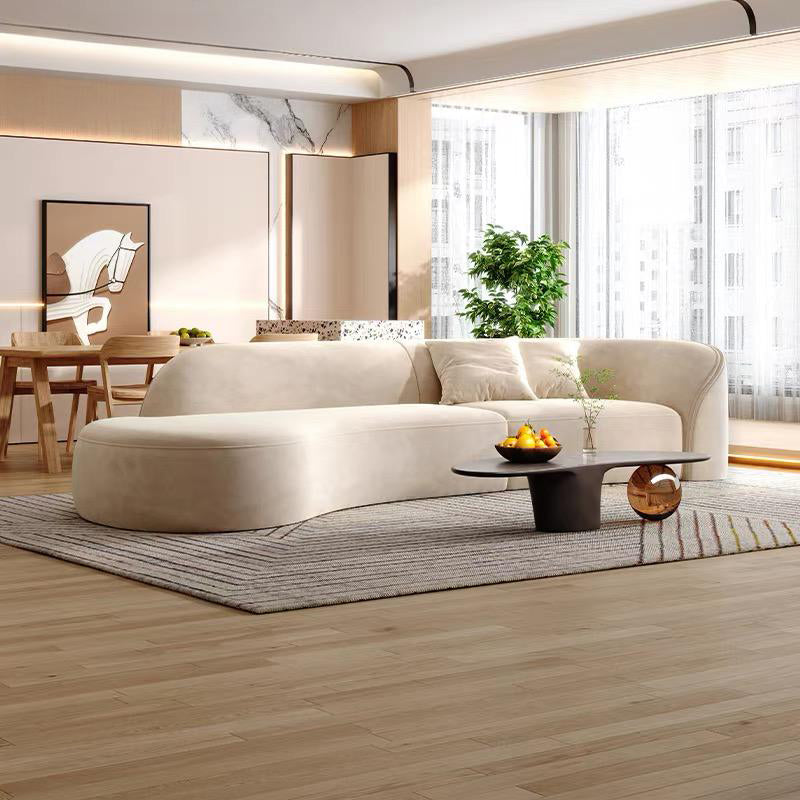 INDOORPLUS公式 | ソファ 弦月カーブ ロマンチックデザイン スエード