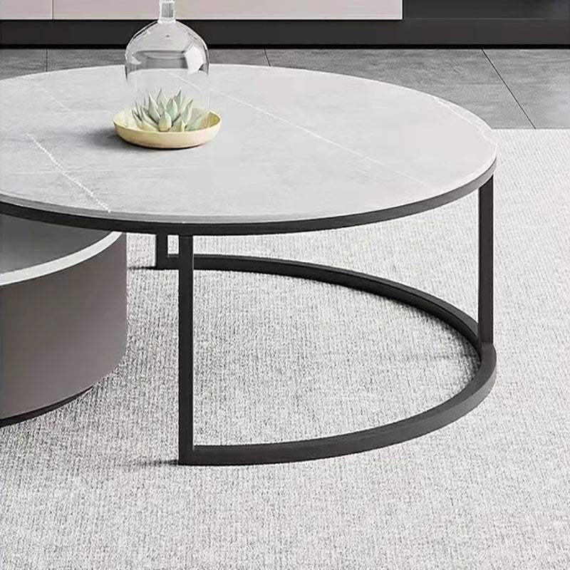 【ローテーブル】グレー系ラウンド