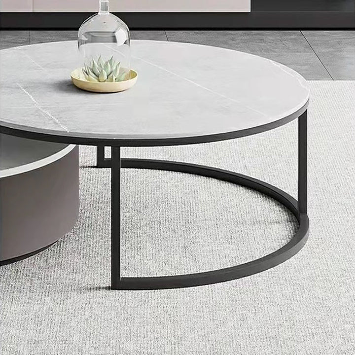 【ローテーブル】グレー系ラウンド