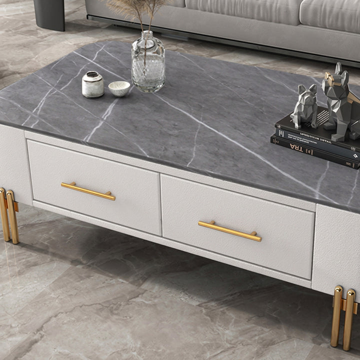 【ローテーブル】マーブル天板 大人なモダンインテリア