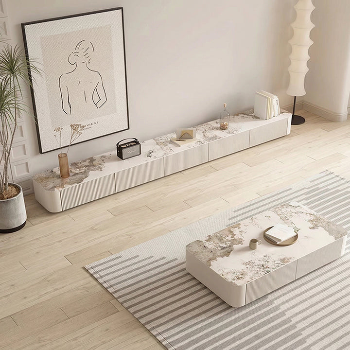 【ローテーブル】マーブル柄 繊細なデザイン 選べる2色