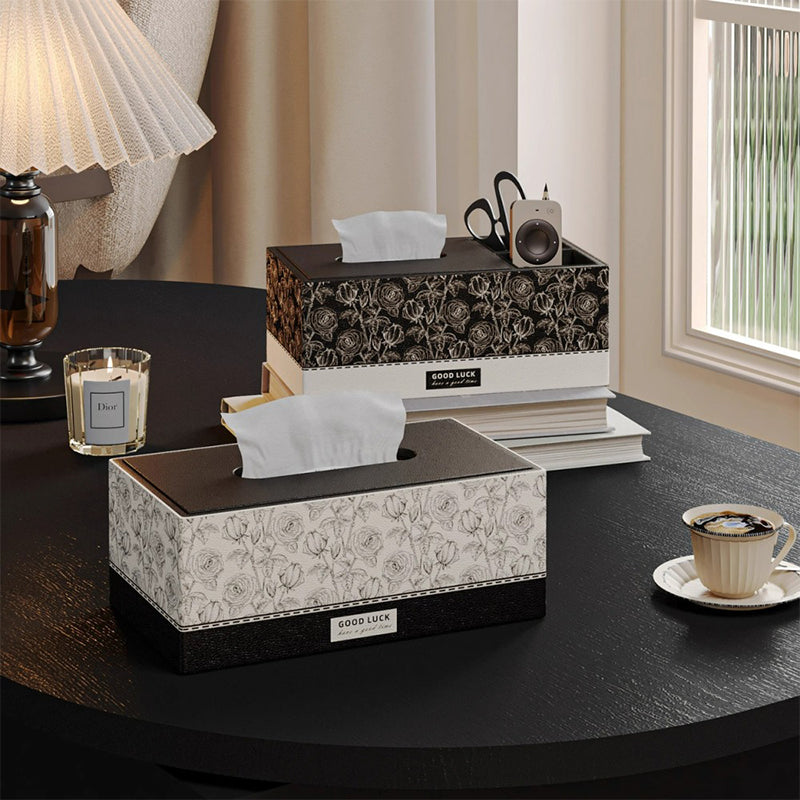 【ティッシュケース】レザー調 高級感 お手入れ簡単