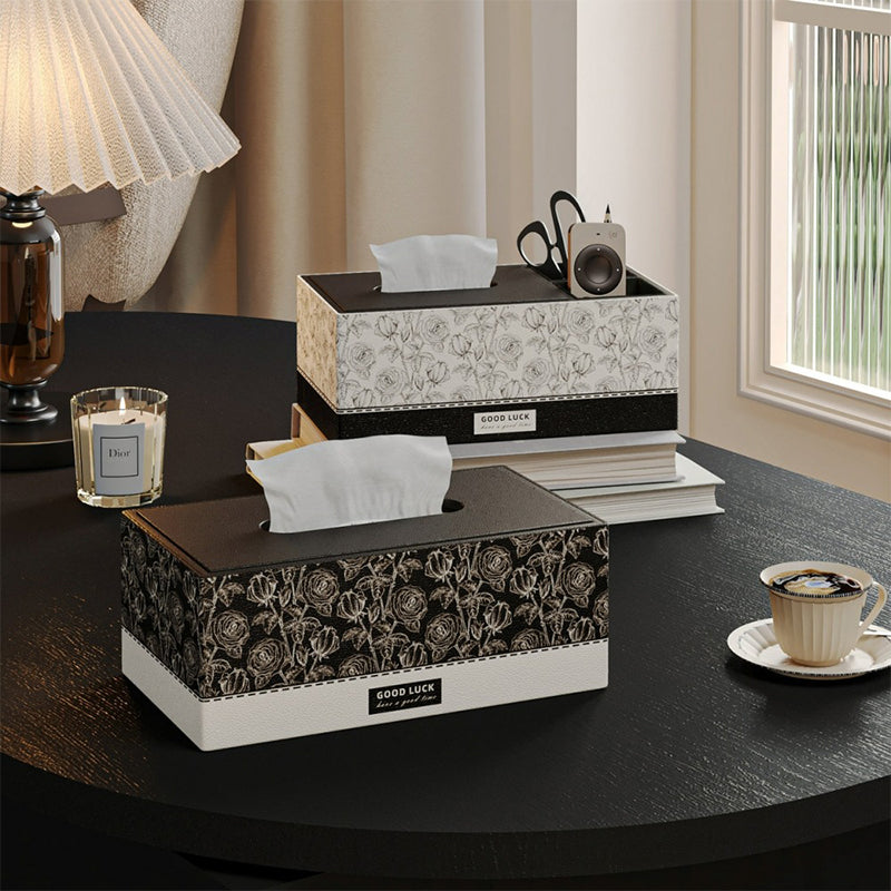 【ティッシュケース】レザー調 高級感 お手入れ簡単