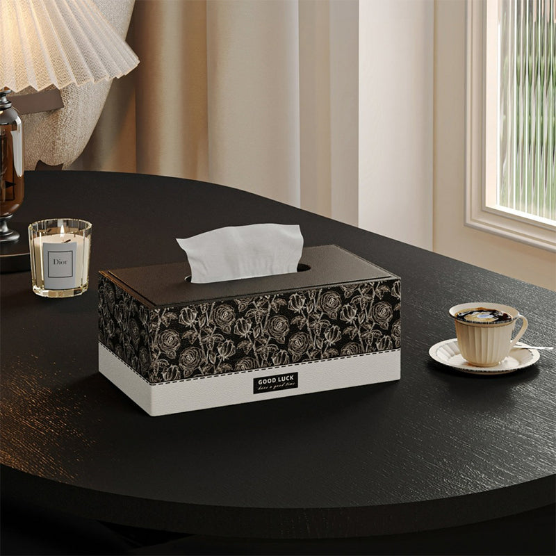 【ティッシュケース】レザー調 高級感 お手入れ簡単