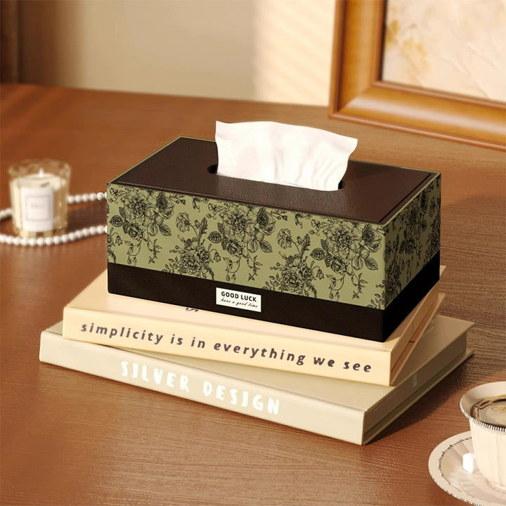【ティッシュケース】レザー調 高級感 お手入れ簡単