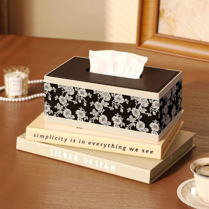 【ティッシュケース】レザー調 高級感 お手入れ簡単