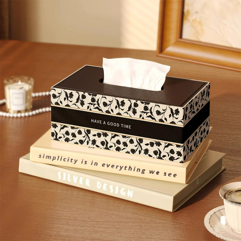 【ティッシュケース】レザー調 高級感 お手入れ簡単