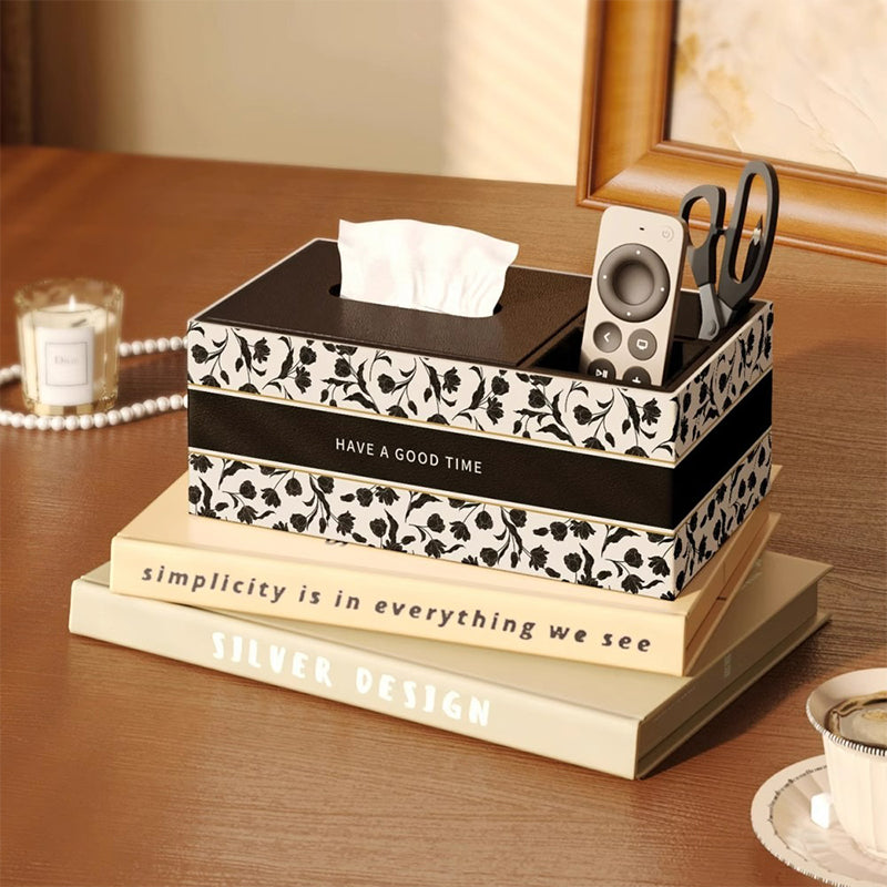 【ティッシュケース】レザー調 高級感 お手入れ簡単