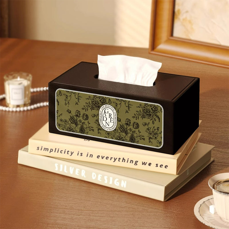 【ティッシュケース】レザー調 高級感 お手入れ簡単