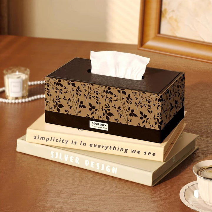 【ティッシュケース】レザー調 高級感 お手入れ簡単