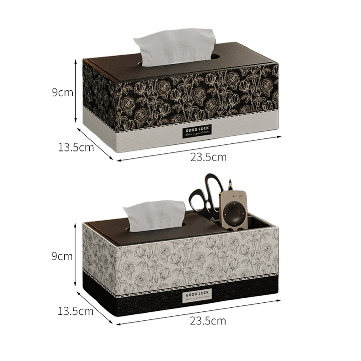 【ティッシュケース】レザー調 高級感 お手入れ簡単
