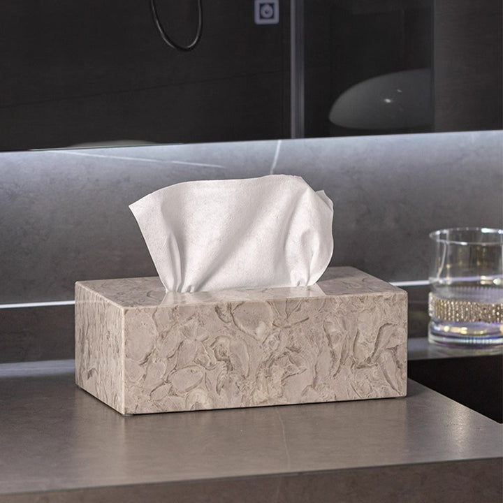 【ティッシュケース】大理石 ラグジュアリー 防湿