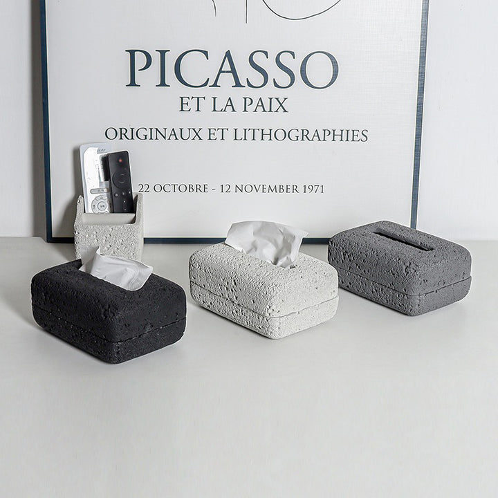 【ティッシュケース】コンクリート インダストリアル 耐水性