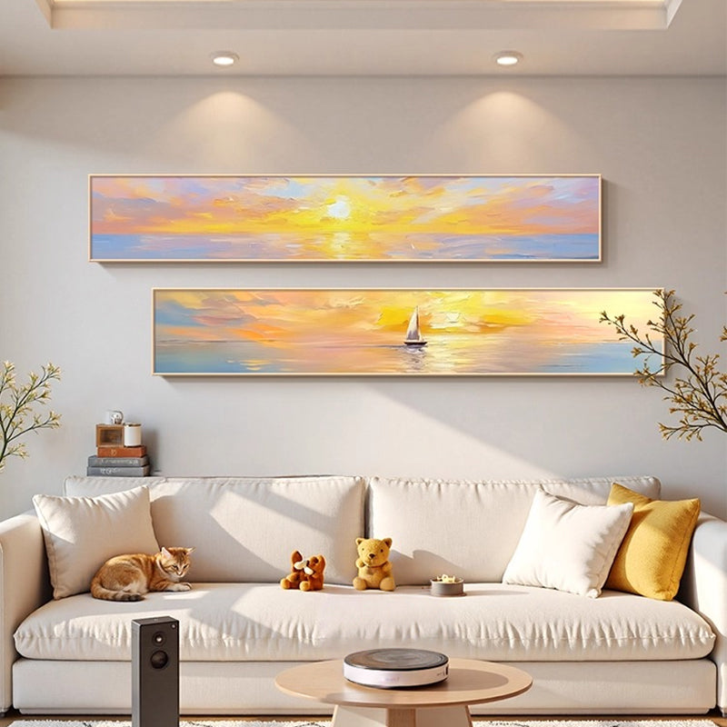 【掛絵】潮の光と日の出 現代的肌理感 選べる8タイプ