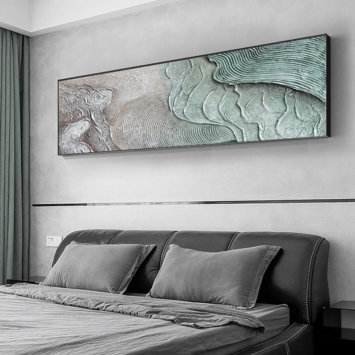 【掛絵】潮の流れと波の息吹 手描き油絵