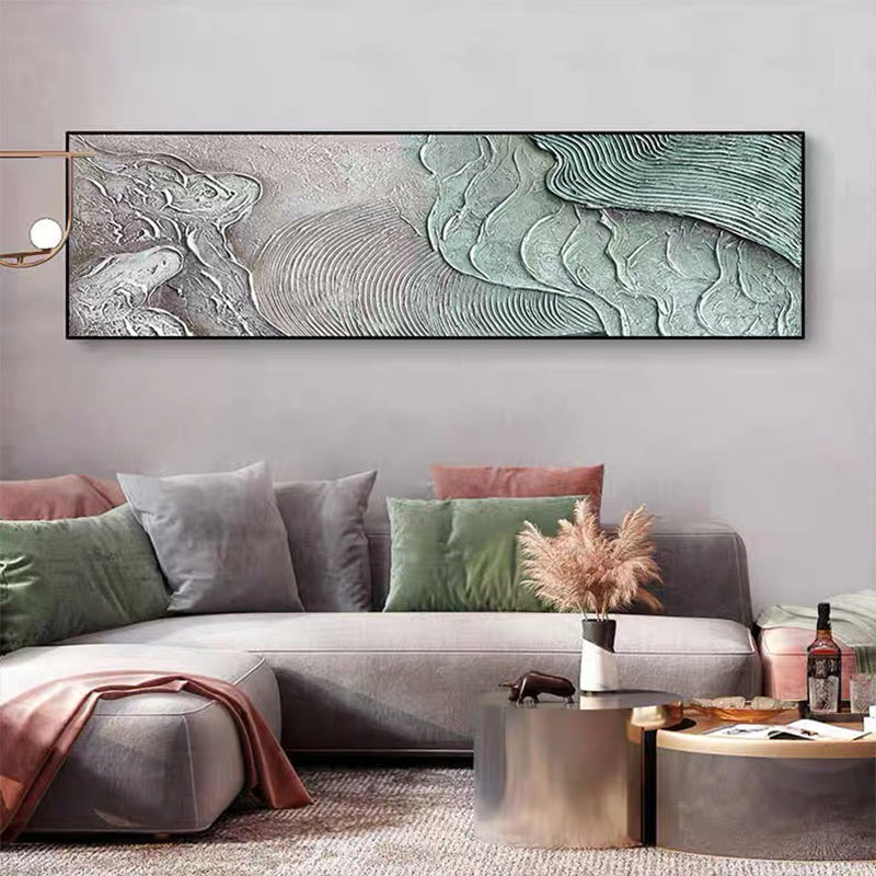 【掛絵】潮の流れと波の息吹 手描き油絵