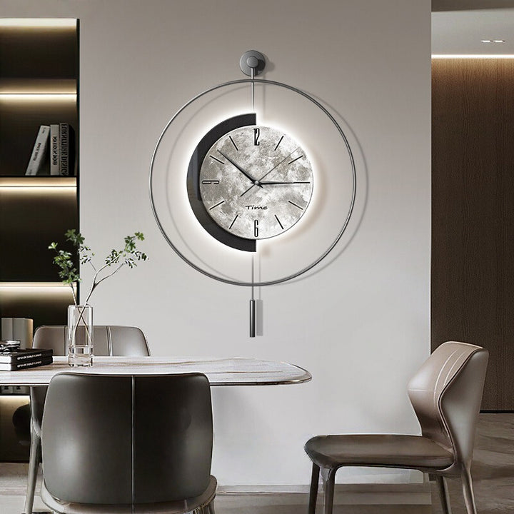 【壁掛け時計】モダン 月面デザイン スタイリッシュ