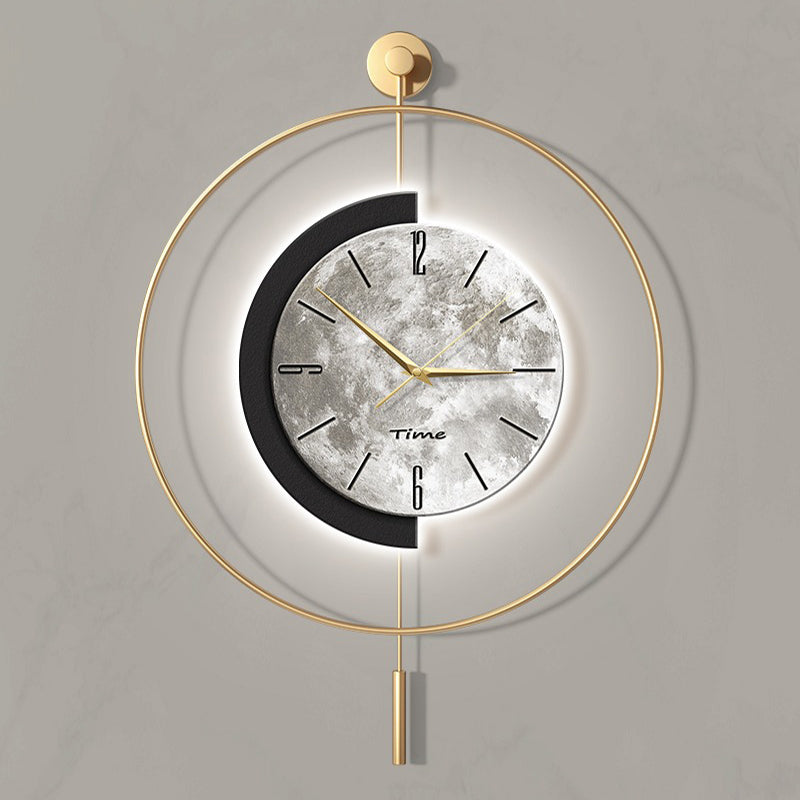 【壁掛け時計】モダン 月面デザイン スタイリッシュ
