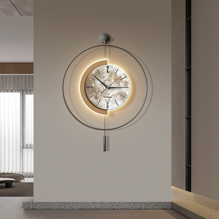 【壁掛け時計】モダン 月面デザイン スタイリッシュ