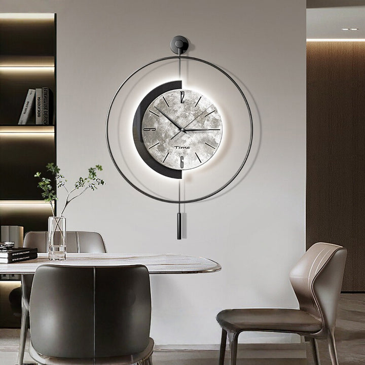 【壁掛け時計】モダン 月面デザイン スタイリッシュ