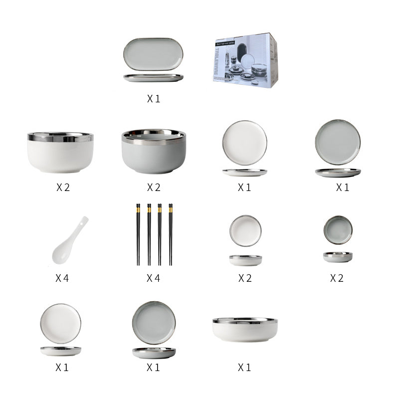 【食器】シルバーリム おしゃれ 食器セット