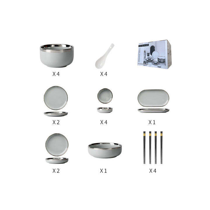 【食器】シルバーリム おしゃれ 食器セット