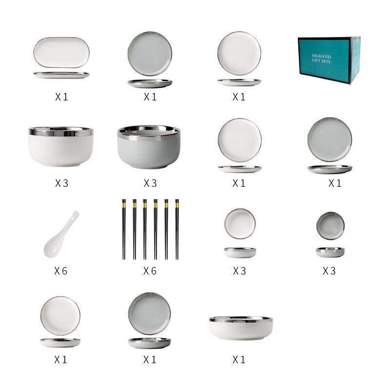 【食器】シルバーリム おしゃれ 食器セット