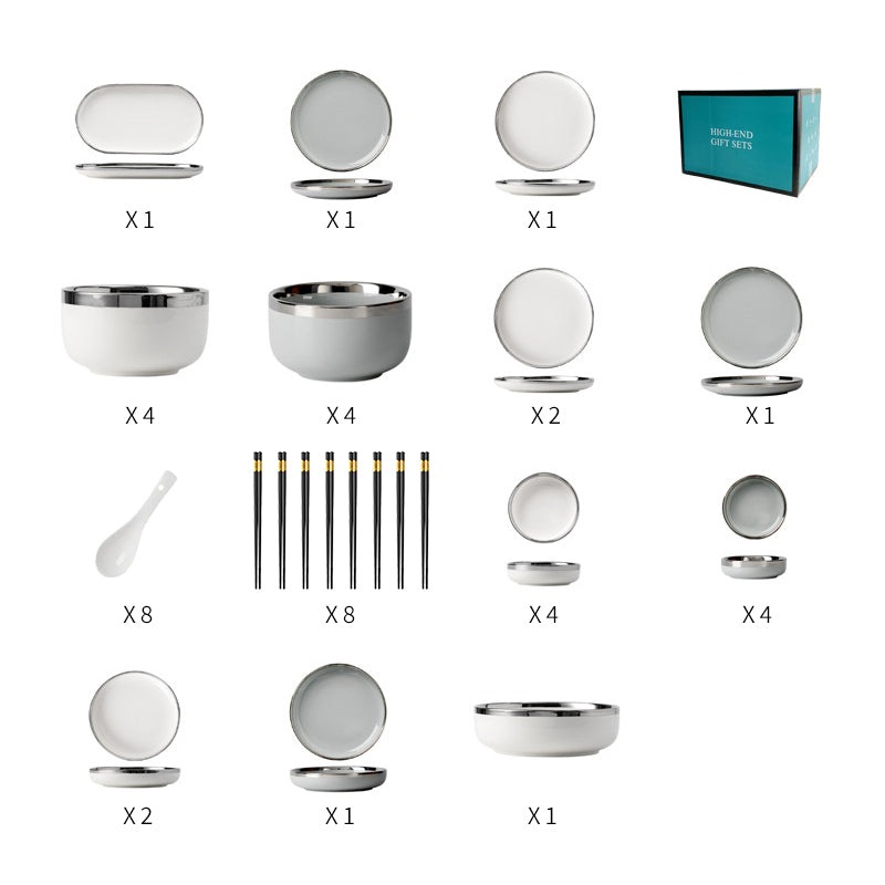 【食器】シルバーリム おしゃれ 食器セット