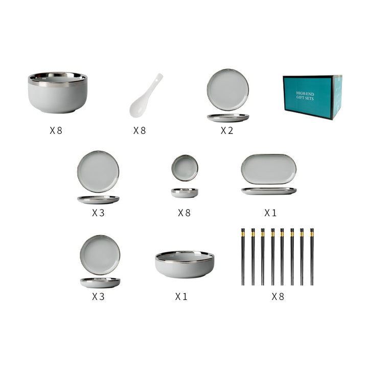 【食器】シルバーリム おしゃれ 食器セット