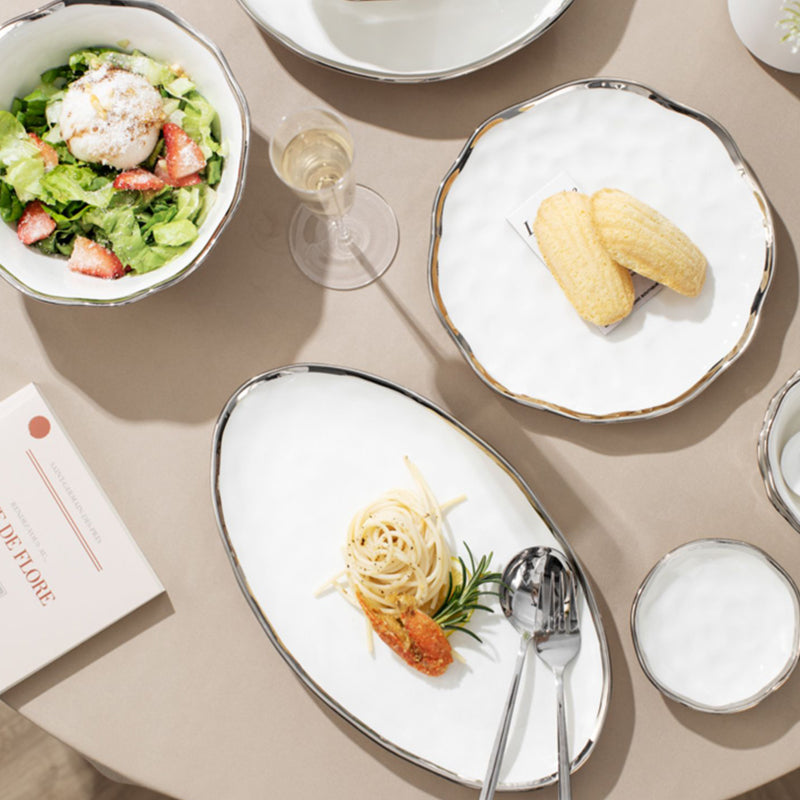 おさら INDOORPLUS公式｜食器 ホワイト シルバーリム 食器セット