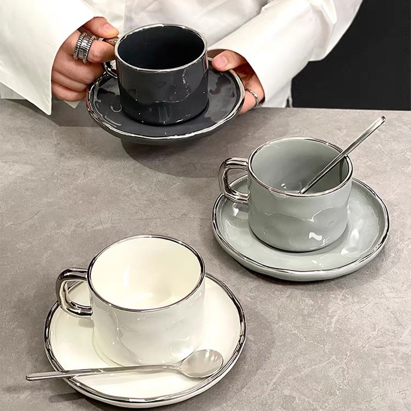 【コーヒーカップ・ティーカップ】光沢感 セラミック 上品