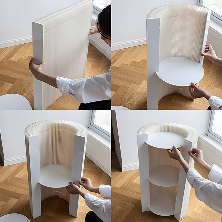 【サイドテーブル】クラフト紙 リブドデザイン 軽量タイプ