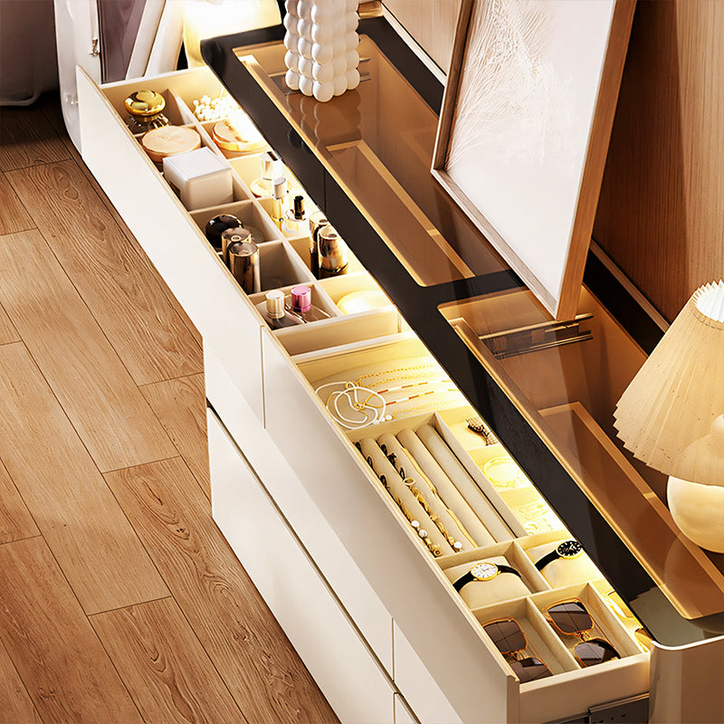 【ジュエリーキャビネット】ガラス  ファブリック ラグジュアリー 大容量