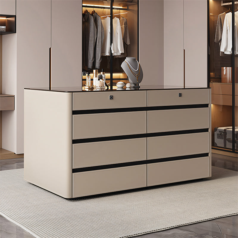 【ジュエリーキャビネット】レザー ガラス ハイエンド 指紋認証