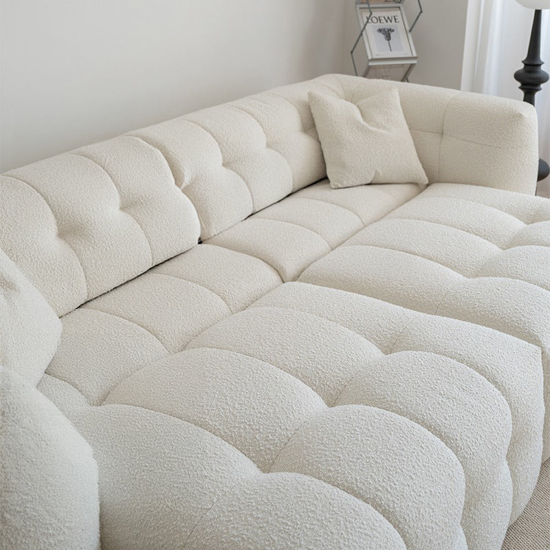 【ソファ】ブークレ調 ナチュラル 伸縮