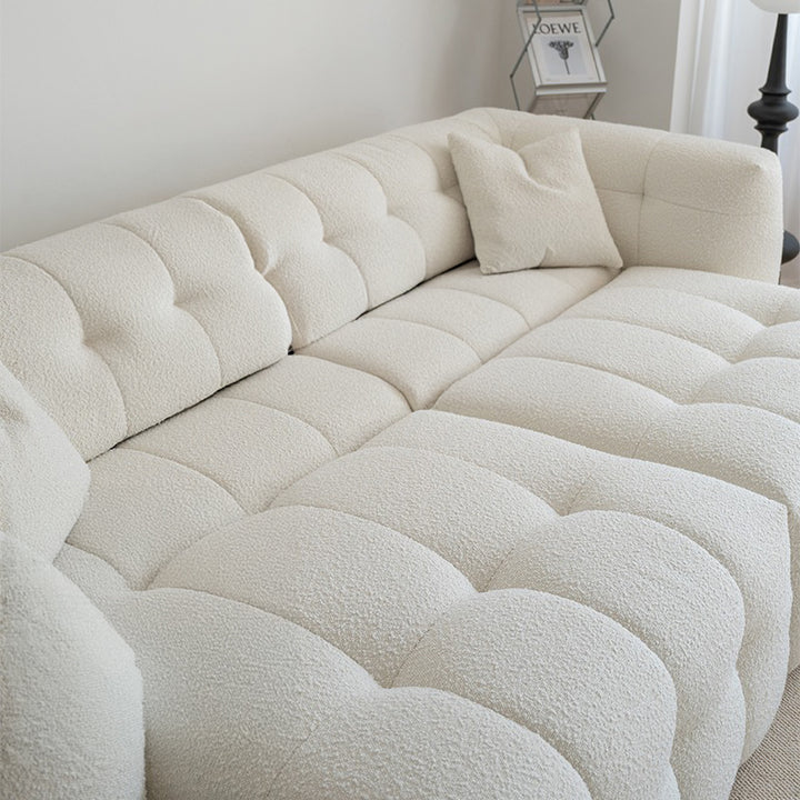 【ソファ】ブークレ調 ナチュラル 伸縮