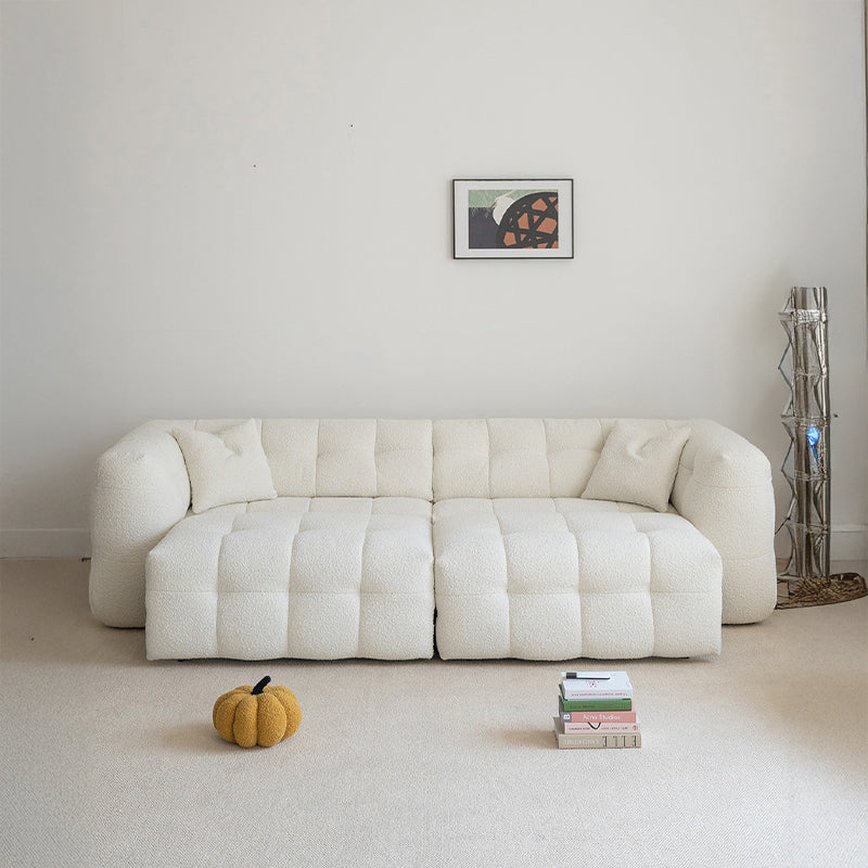 【ソファ】ブークレ調 ナチュラル 伸縮